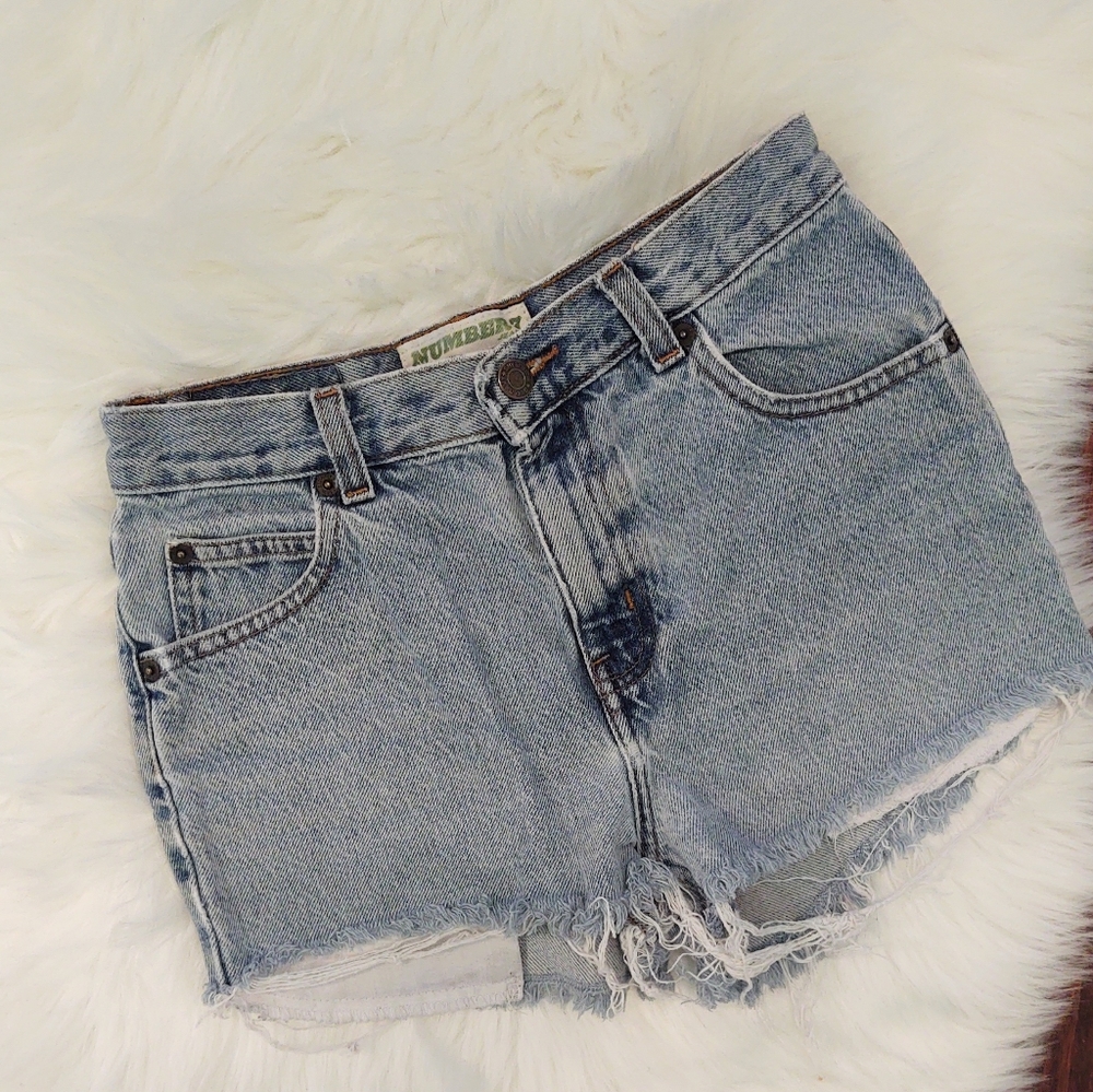vintage old navy number 7 jean cut off shorts